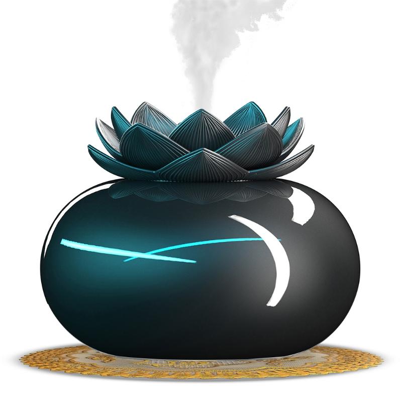 

Керамический диффузор для эфирного масла увлажнители воздуха маленькие для офисного стола Lotus USB Cool ультразвуковой увлажнитель воздуха, 7 цветов