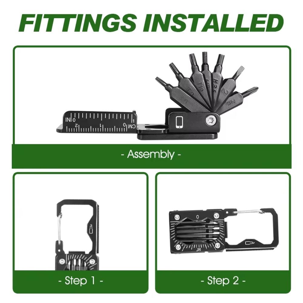 Compacts Screwdriver Portable Screwdriver Set Multi-function Folding Tool Measuring Device Camping