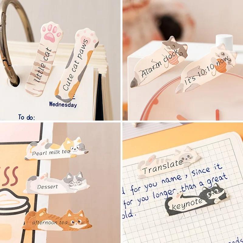 Cartoon Cat Convenience Stickers Index Stickers DIY Label Classify Stickers N Times Student Stationery Sticky Notes
