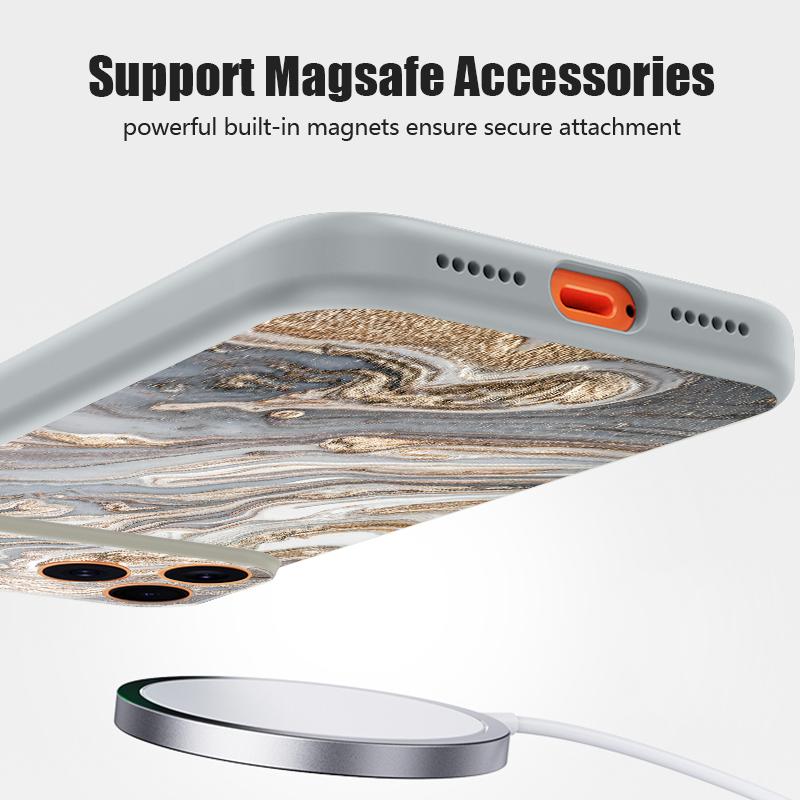 Sandstein Marmor Muster Hülle Für iPhone 17 Pro Max Magnetisch Für Magsafe Hybrid Schlanke Matte Abdeckung Für iPhone 16 15 14 13 Pro Max