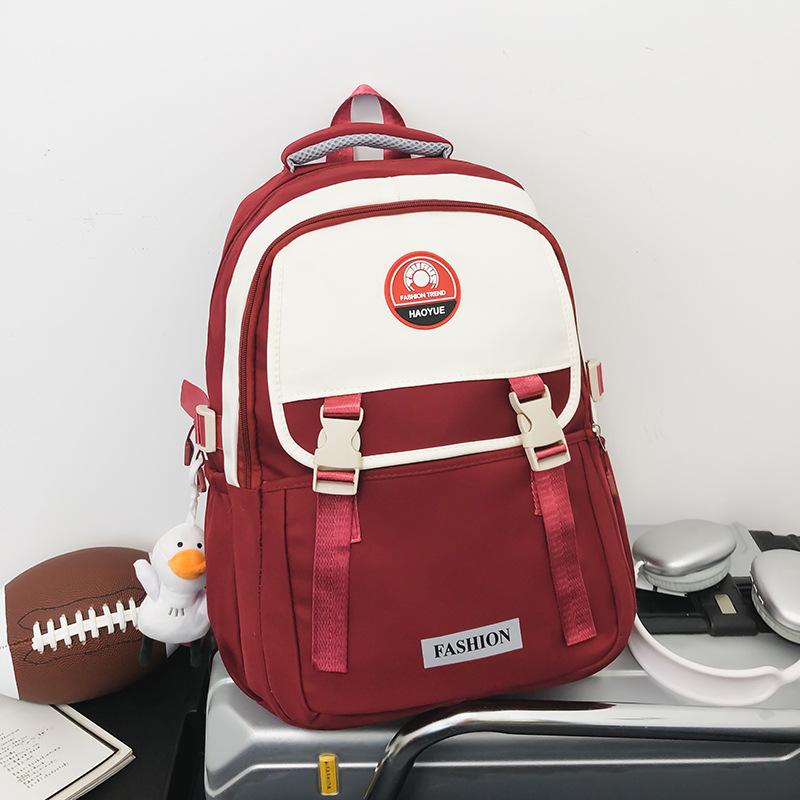 School Bag New School Bag Female Junior High School Student High School Student Backpack Grade 3-6 Large Capacity Simple Lightweight Backpack