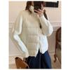 Design sense knitted sleeves splicing cotton clothes women's winter new small light cotton coat women