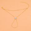 Minimalist Metal Inlaid Flower Zircon Finger Bracelet for Women Trendy Gold Color Thin Chain Double-Layer Hand Chain Jewelry