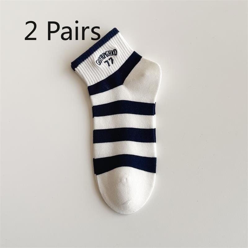 2 Pairs of Embroidered Cartoon Pattern Short Socks, Short-tube Cotton Socks, Breathable and Cute, Suitable for Spring and Summer, Children's Socks