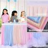 6FT 9FT Birthday Party Table Skirt Decor Hotel Wedding Banquet Tablecloth Solid color Table cover Xmas Christmas Decorations