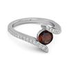 Garnet Contemporary pave Bypass Ring - 925 Sterling Silver
