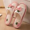 Women's Breathable Strawberry Linen Slippers - Non-slip, Sweat-absorbent, Soft Sole, Silent for All Seasons