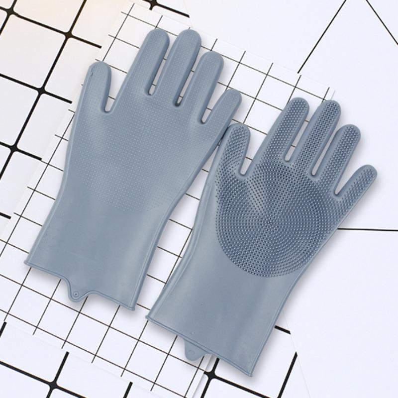 1Pair Multifunctional Silicone Cleaning Gloves Suitable for All Seasons,kitchen Cleaning,anti Slip,good Helper Household Chores