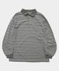SOME PLACE Striped Multi-Stripe Oversized Long Sleeve Collared T-Shirt _2 Colors