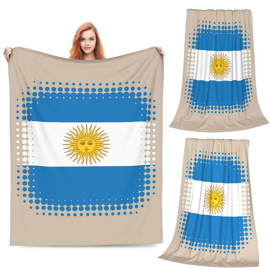 Argentina Argentinian National Flag Blankets Soft Warm Flannel Throw Blanket Bedspread for Bed Living room Picnic Travel Couch