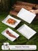 Xiangyuanmei White Melamine Rectangular Plates for Barbecue, Fried Skewers, Rice Noodles, and Breakfast.