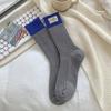 Cotton Knitting Women Socks Fashion Harajuku Retro Lady Girls Plush Thick Long Socks Autumn Winter Solid Color Casual Keep Warm