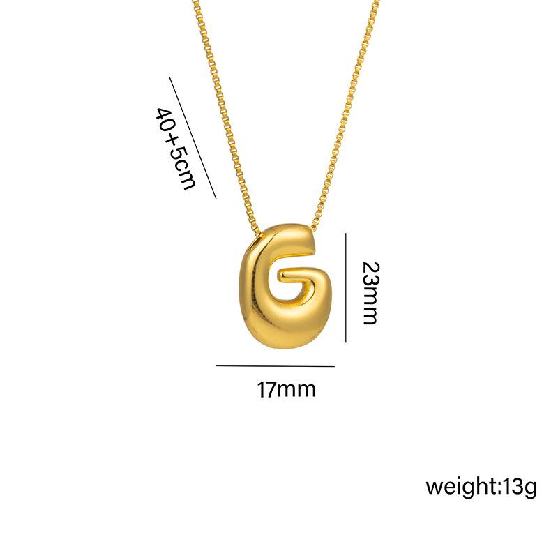 Creative A-Z Balloon Bubble Letter Pendant Neckalce for Women Gold Plated Chunky Initial Necklaces Jewelry Birthday Gift