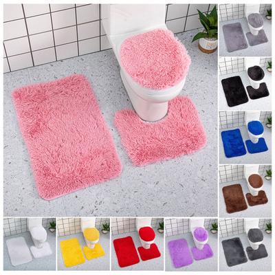3 Parçalı Banyo Halısı Banyo Paspası Seti Ultra Yumuşak Kaymaz Hızlı Kurur