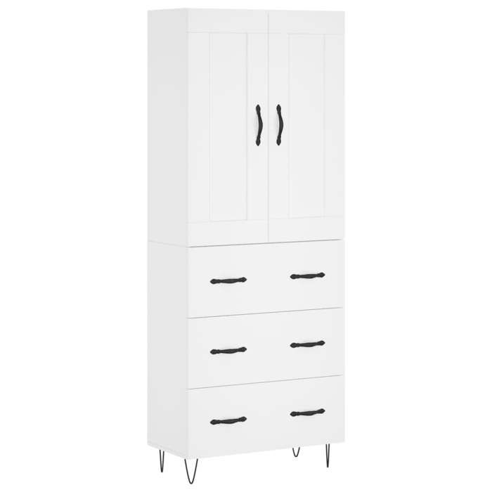 Maison Exclusive - Buffet haut Blanc 69,5x34x180 cm Bois d'ingénierie