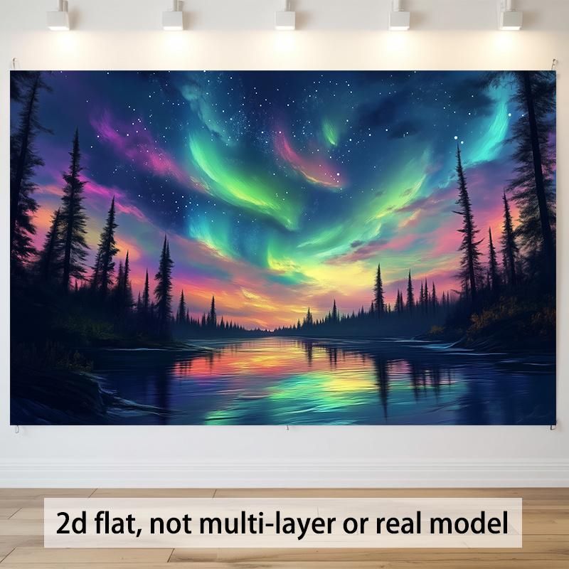 Arctic light background decorative painting polyester banner decoration room decoration party background decoration