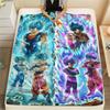 Son Goku Print Flannel Blanket, Warm for Sofa Bed Chair Picnic Travel, Bedroom Decorative Home Throw -HE22
