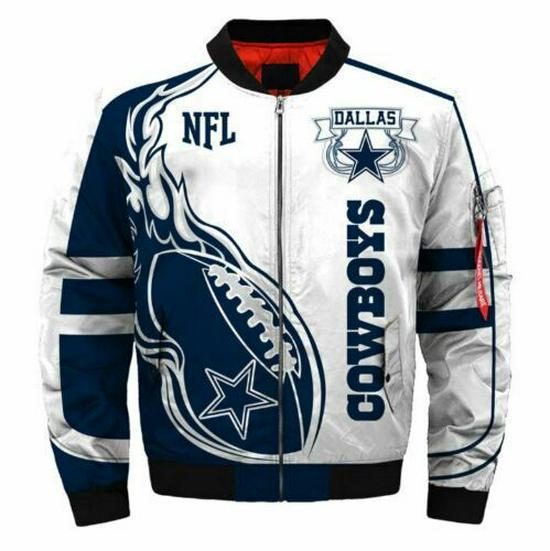 NFL Hold Mænds 3D Digital Print Lynlås Jakke - Europæisk & Amerikansk Stil Ydertøj