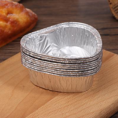10Pcs Heart Shaped Aluminum Foil Baking Cups With Cover Cupcakes Tarts Puddings Cup Muffin Patisserie Baking Pan Tool