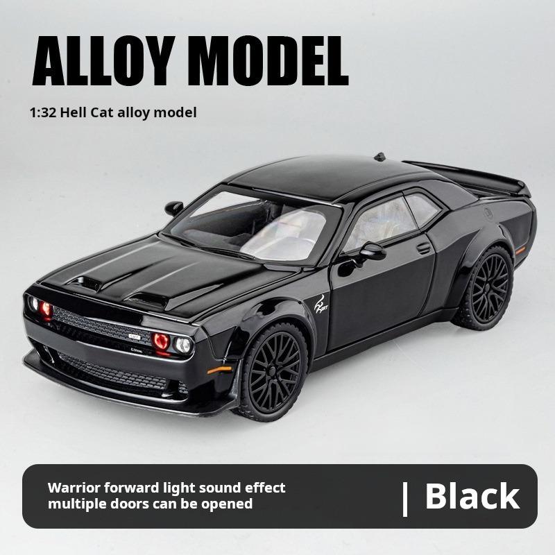 

1:32 Dodge Challenger Hellcat Іграшкова Машинка Масштаб Литий Метал Іграшкові Машинки Відтягування Назад Модель Машинки Hellcat зі Звуком та Світлом Hellc