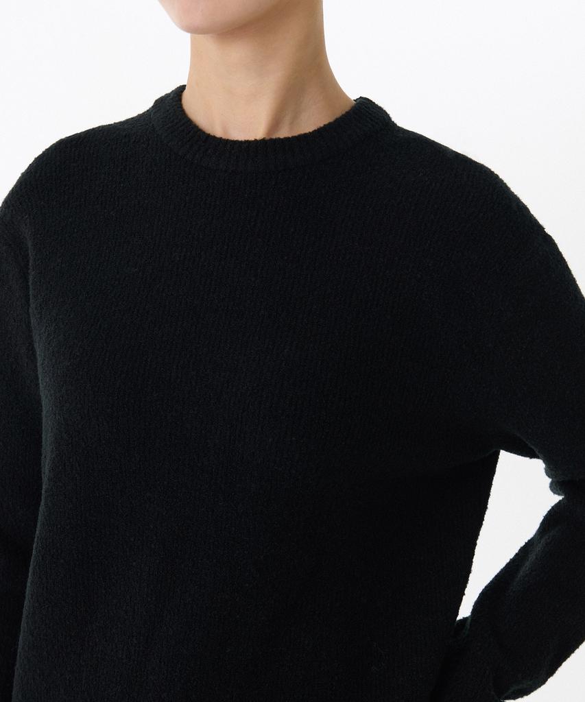 MUSINSA STANDARD WOMAN Women'S Mini Boucle Crew Neck Knit [Black]