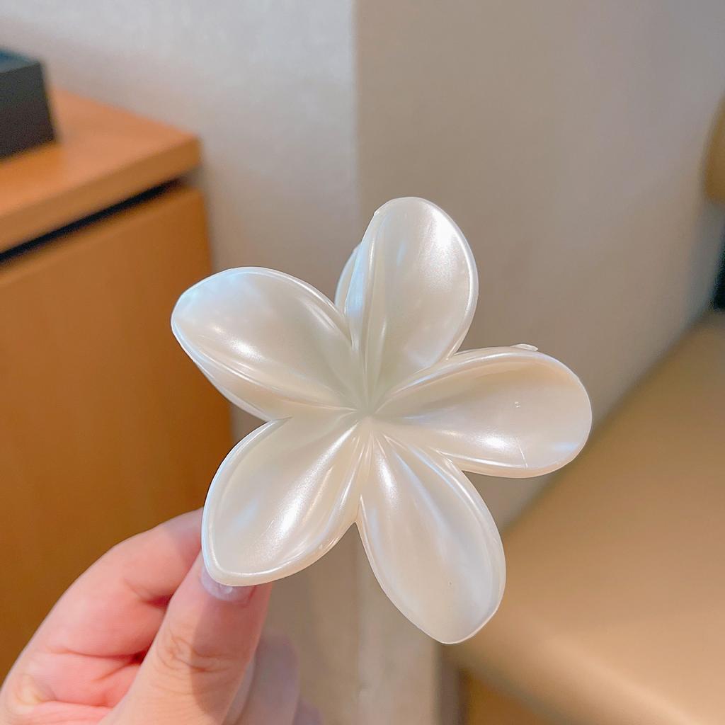 2/4Pcs Beige Flower Hair Clips for Women Egg Flower Shark Clip Ponytail Hairpins Bohemia Beach Style Hair Accessories