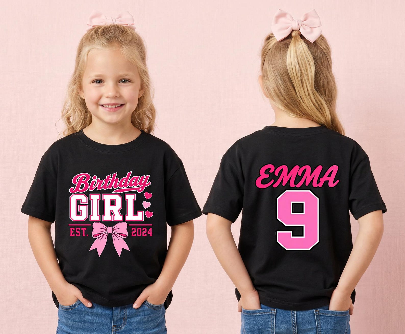Personalized 9th Birthday Girl Shirt, Coquette Birthday Shirt, Girls Birthday Party Outfit, Sport Birthday T-Shirt, Kids Birthday Gift 160