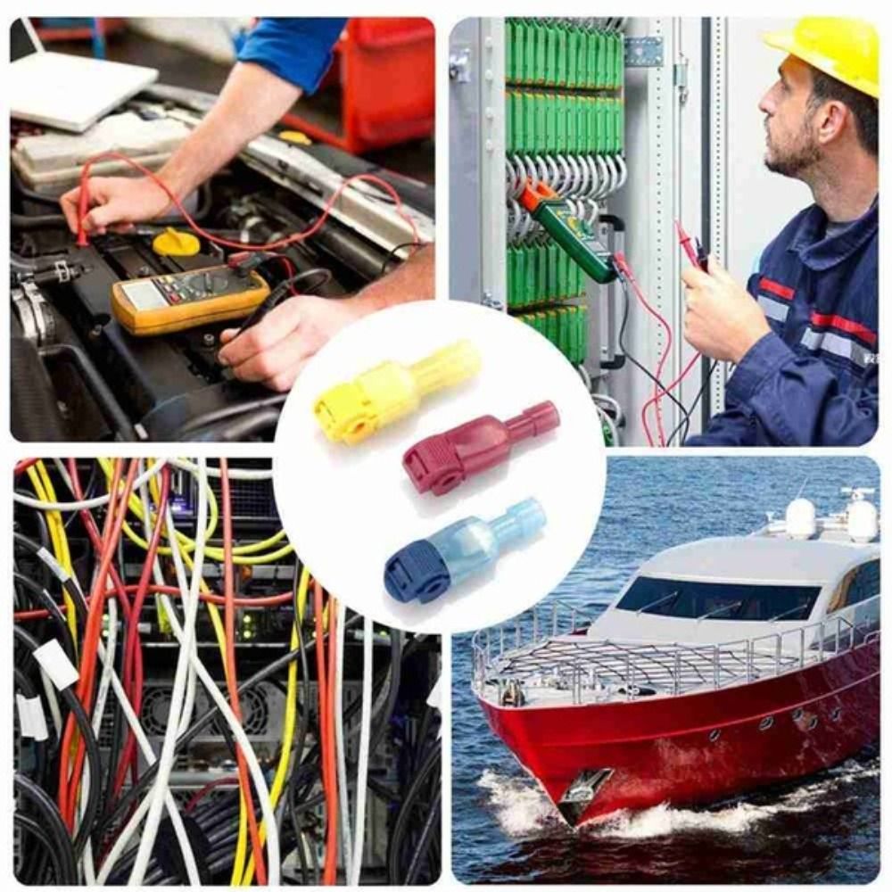 20Pcs/Set T-Tap Wire Connector T-shaped Crimp Cable Connector Waterproof Plastic Electrical Wire Terminal Crimp Wire Terminal
