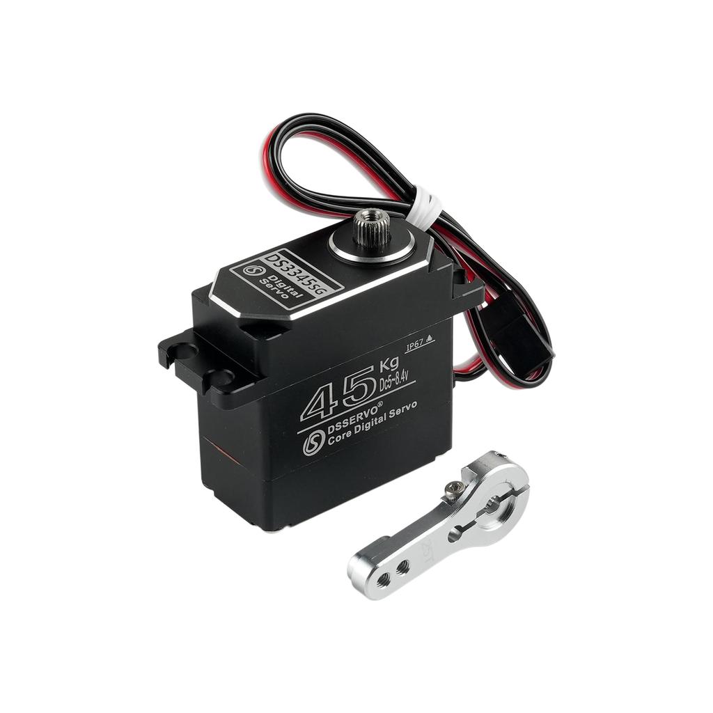 DSservo DS3345 45KG Aluminum Alloy Case IP67 Waterproof Core Digital Metal Gear Servos for 1/8 1/10 RC Crawler Car Boat Truck