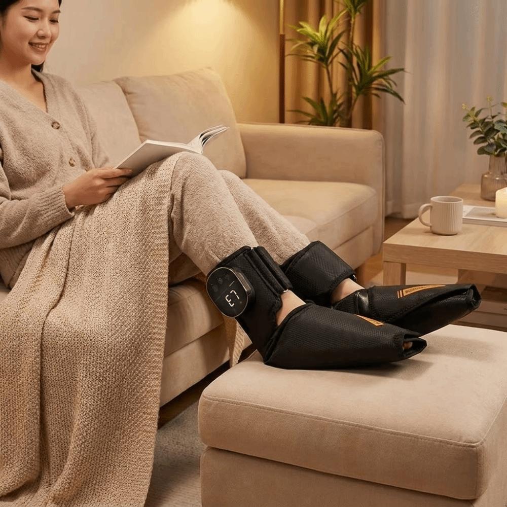 1 Paar Doppelflächen-Airbag-Knöchelmassagegerät Heizfunktion Fußschutz-Orthese Sprunggelenkstütze