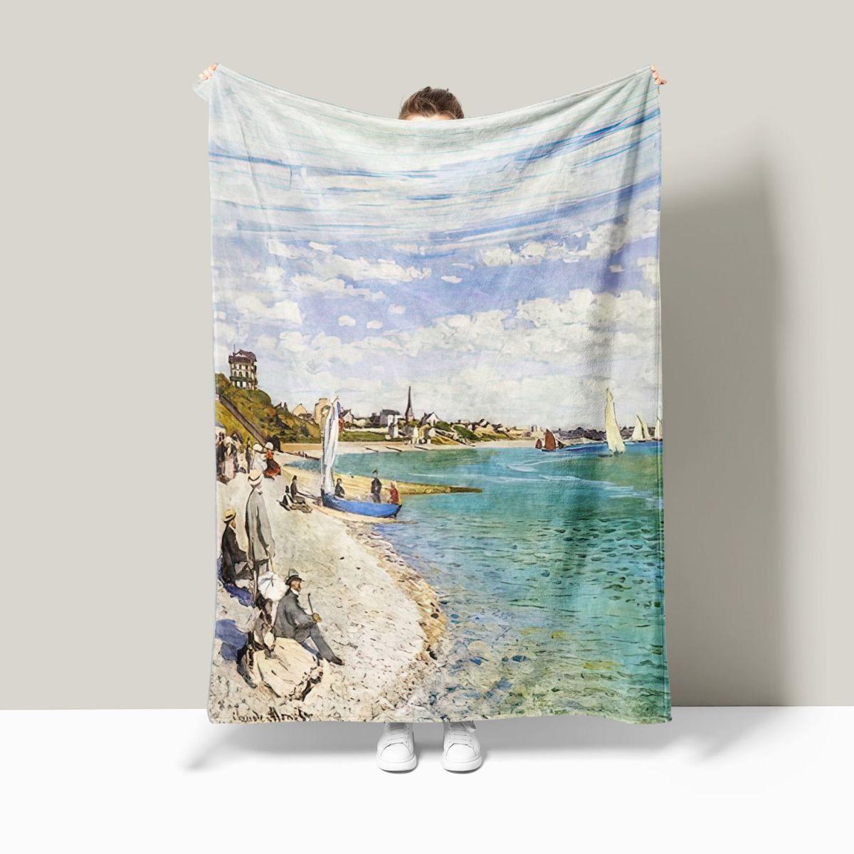 

Oil painting by Van Gogh digitalprinted polyester Bedroom velvet flannel soft sofa cover blanket Fleece soft sofa cover 75x100cm