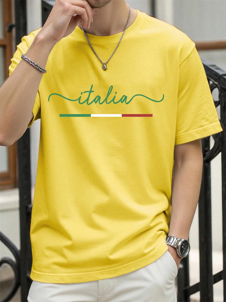 Classic Colors Representing Italy Pattern TShirt Mens Summer Soft T Shirts Cotton Comfortable Sportswear Unisex Hip Hop Clothes