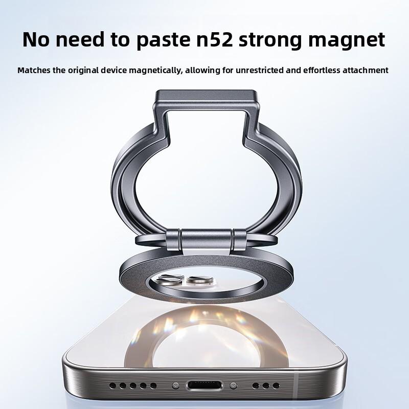 Universal Magnetic Phone Ring Holder With 360 Degree Rotation And Folding Design For Handsfree Video Viewing