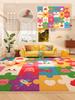 Dopamine Color Carpets for Living Room Cartoon Cute Bedroom Decor Carpet Fluffy Soft Lounge Plaid Rug Home Thick Plush Floor Mat
