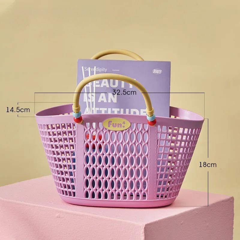 Waterproof Bath Basket Drainable Bathroom Toiletries Storage Light Hollow out Storage Basket Vegetable Organizer