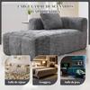 Comfortable Chaise Longue Sofa, No Assembly Required, Soft Sofa with Cushion, Side Pockets for Remote Control and Mobile Phone, Neat and Stylish, Gray