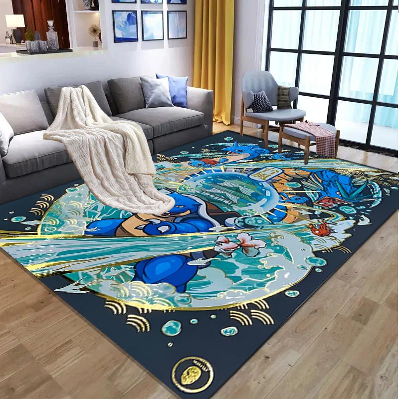 Charizard VS Blastoise Pattern Rug, Indoor/Outdoor Mat, for Picnic, Gameroom, Bedroom, Office, Living Room, Home Decor Carpet, Birthday Gift
