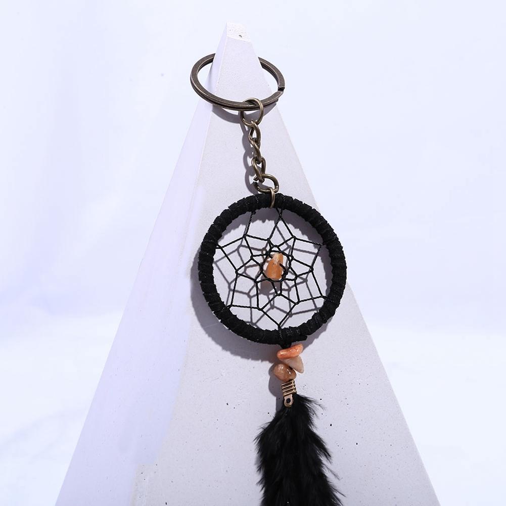 Fashion Dreamcatcher Feather Pendant Alloy Key Ring Exquisite Handbag Decoration
