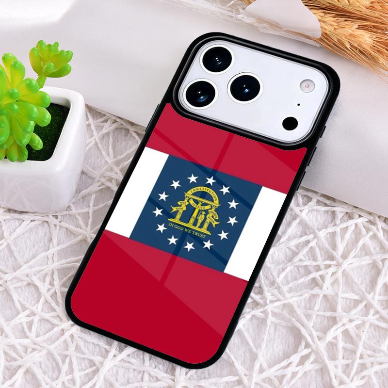 Georgia State Flag Phone Case for iPhone 17 Air 16 15 11 12 14 13 Pro Max Shockproof Cover