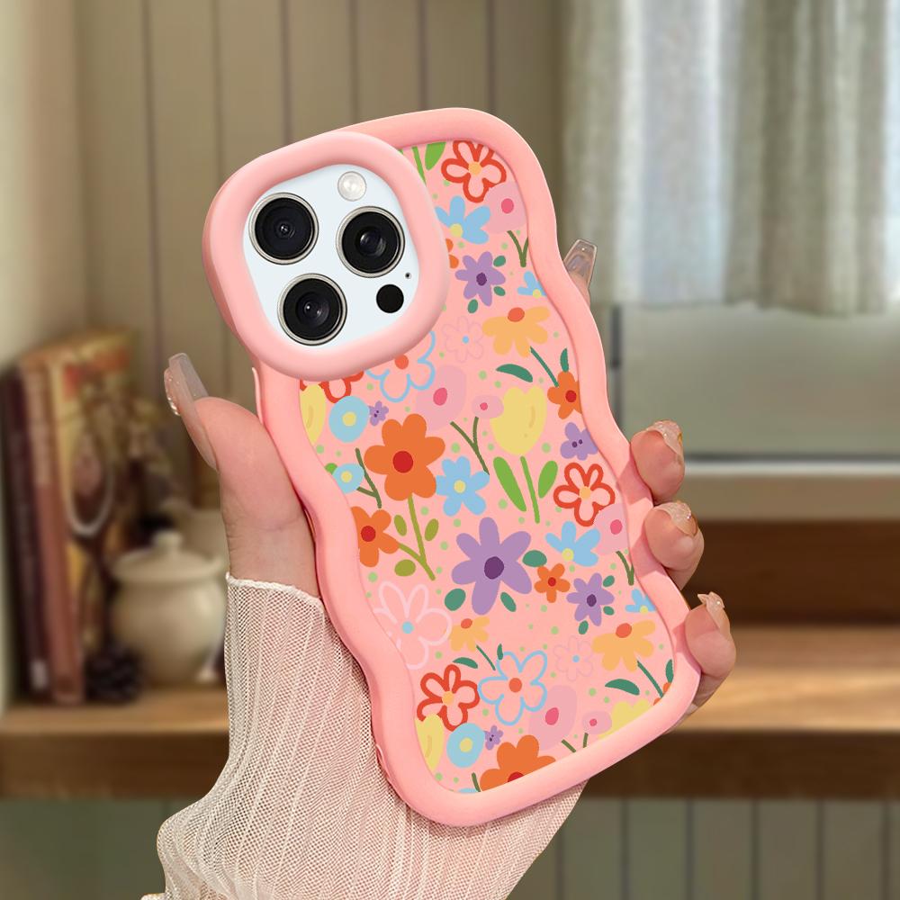 Big Wave Edge Weiches Silikonmaterial Macaron-Telefongehäuse Stoßfestes Schutzgummigehäuse für iPhone Samsung Huawei Honor Xiaomi Redmi OnePlus Moto