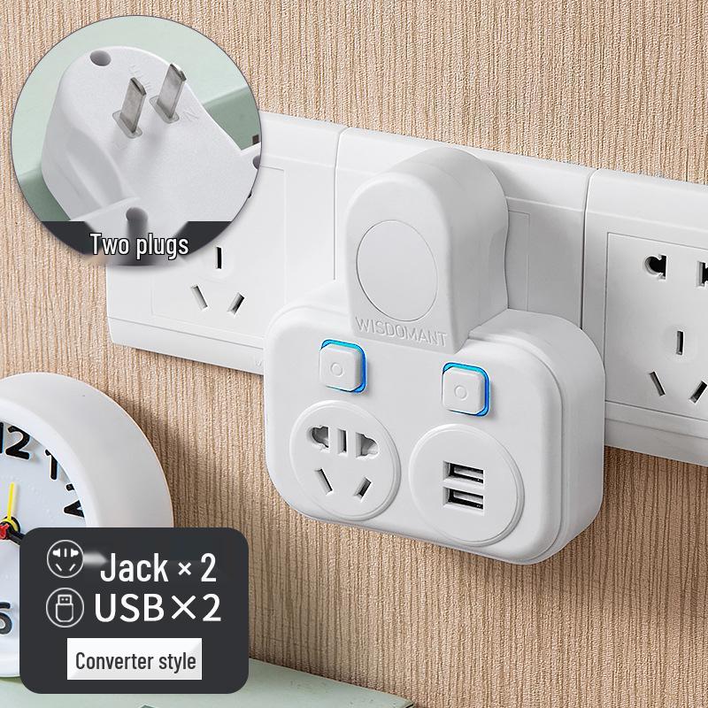 Wireless Multifunctional 2-Pin Plug Strip & Adapter