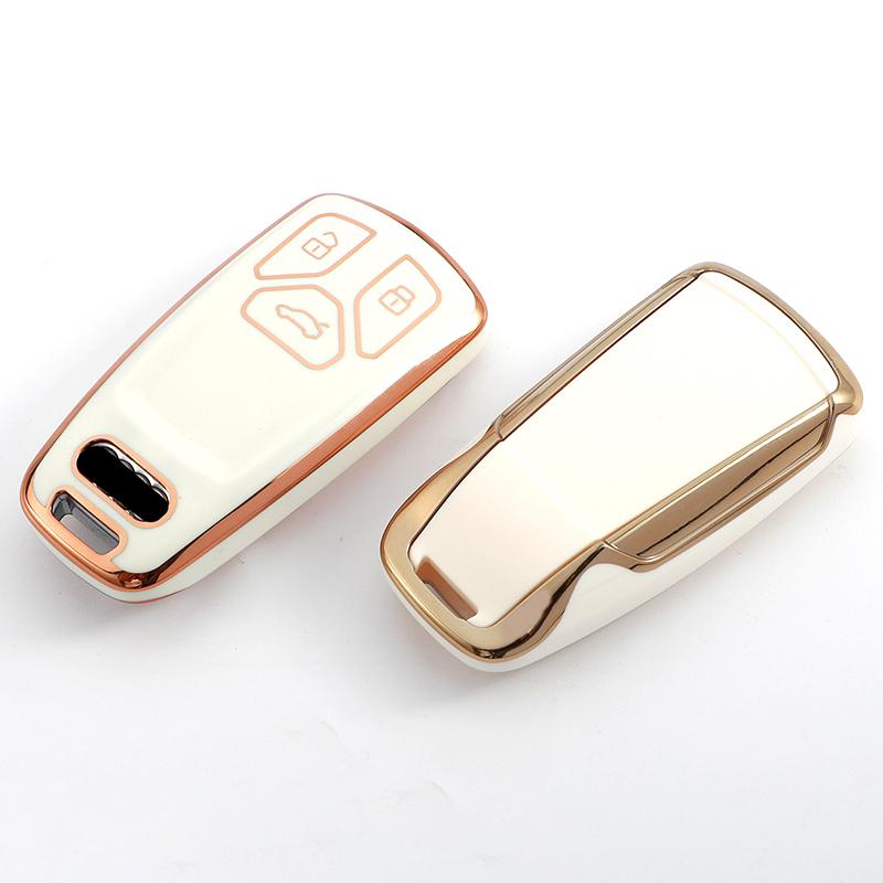 Сумка-брелок Gold Edge Auto Shell для A4 B9 A5 A6 8S 8W Q5 Q7 4M S4 S5 S7 TT TTS TFSI RS TPU чехол для автомобильного ключа аксессуары белый