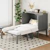 Cama Armario 90x200 cm, Cama de Pared con Somier de Listones, Cama Plegable de Pared, Cama Armario Vertical con Somier de Listones, Cama Juvenil, Gris