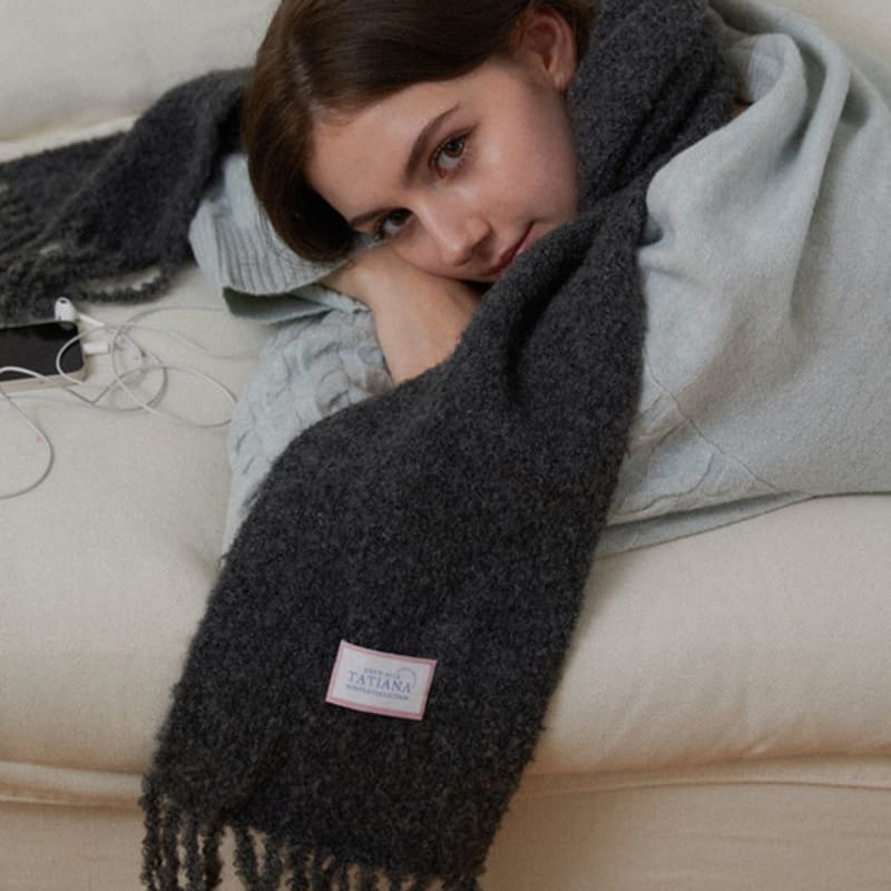 TATIANA Snuggle Boucle Fringe Muffler MF8100 3 Colors
