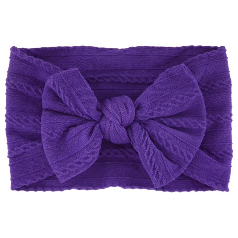 Solid Color Bow Baby Headbands, Soft Elastic Nylon Wide Hairbands for Infants