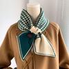 Houndstooth Plaid Luxury Brand Knitted Scarf  New Scarf Women Winter Scarf Long Skinny Small Scarf Female Neckerchief Scarf