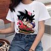 Summer 2026 Dragon Ball Goku Battle Sprint Themed 100 Pure Cotton Printed Loose Tshirt for Unisex and Women Parentchild Top