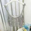 2023 New Trendy Influencer-Style Shiny Full Diamond Chain Rhinestone Design Outerwear Camisole Diamond Vest Versatile Fashion