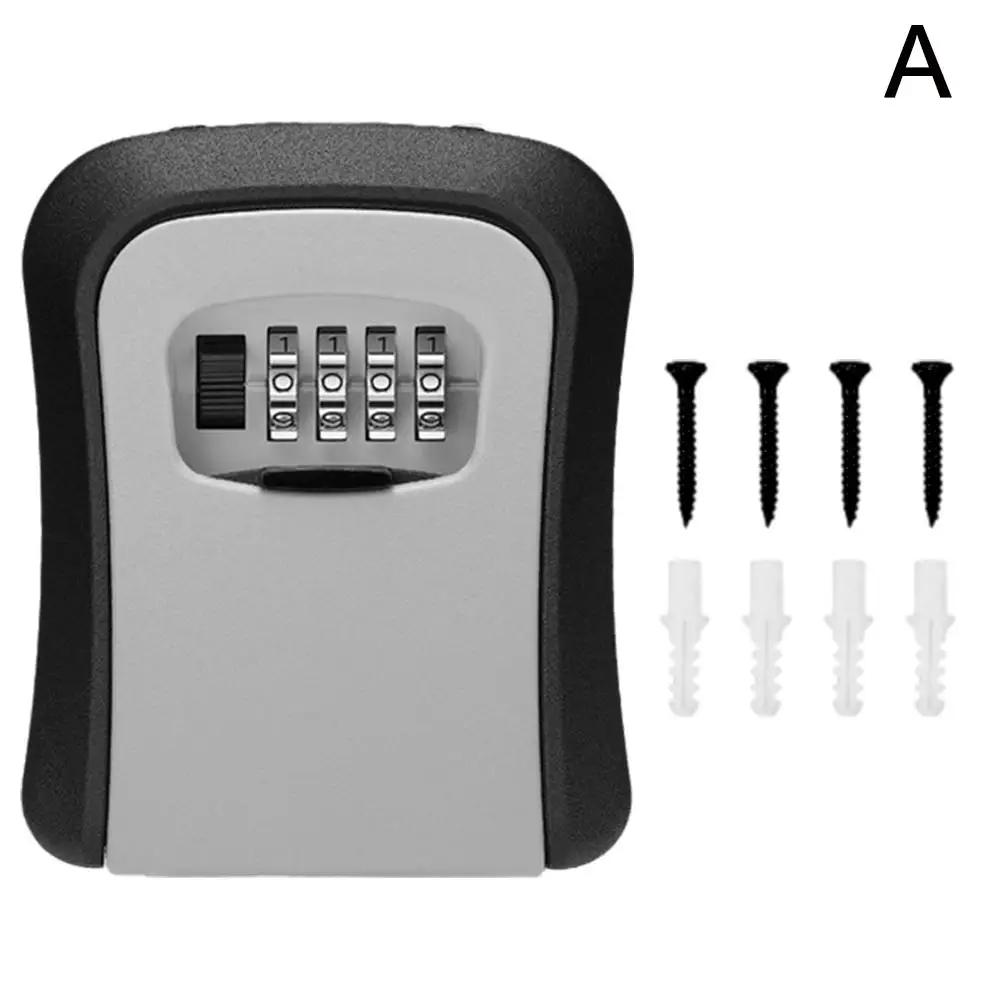 

Настенный кодовый ящик для ключей с 4-значным паролем, навесной замок для безопасности, без ключа для дома, офиса, сейф для ключей, секретный ящик для хранения, органайзер B5V5