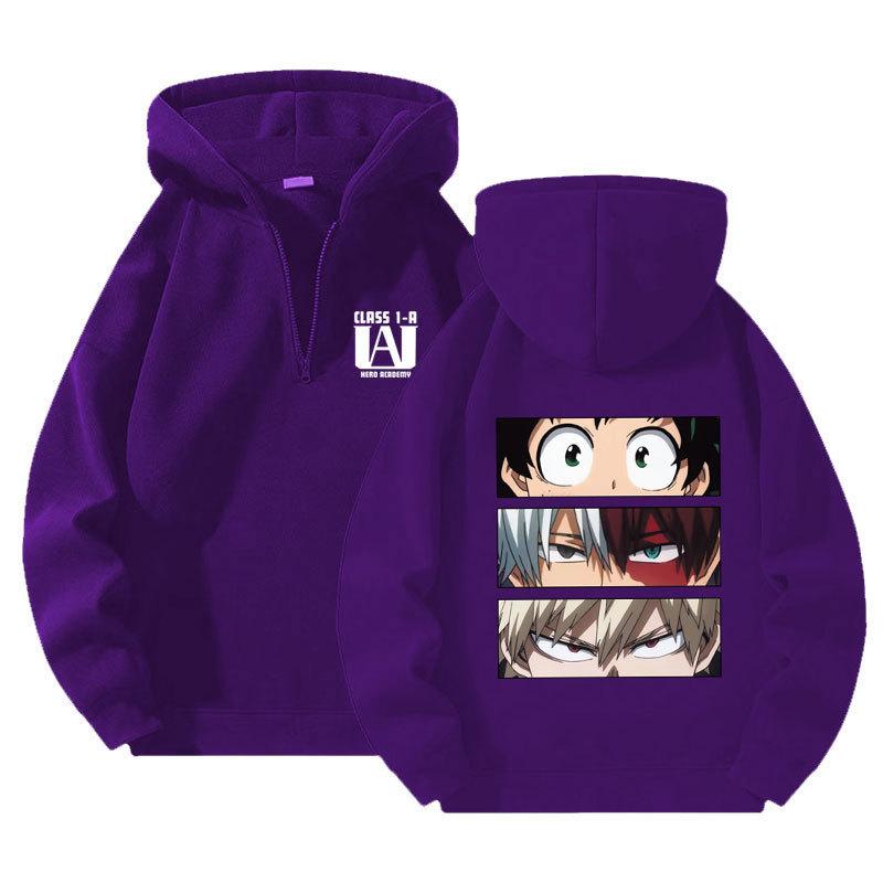 Japanese Anime My Hero Academia Hoodies Kawaii Harajuku Manga Graphic Zipper Coats Printed Streetwear Sweatshirts Unisex Pullovers Tops